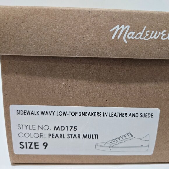 MWL Madewell Sidewalk Low-Top Sneakers Leather and Calf Hair Lace-up Size 9 - Picture 8 of 10